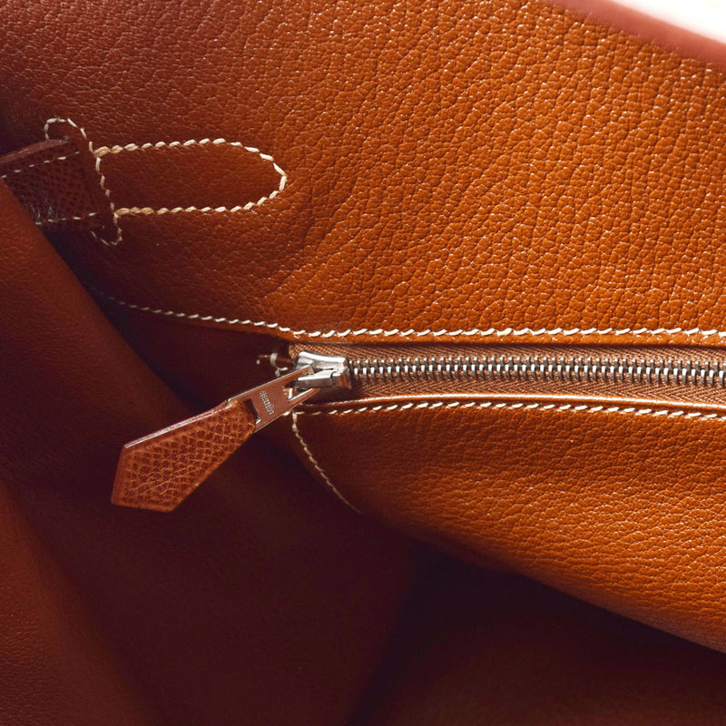 HERMES エルメス バーキン 35 ノワゼット パラジウム金具 □G刻印(2003年頃) ユニセックス リセ ハンドバッグ ABランク 中古 銀蔵