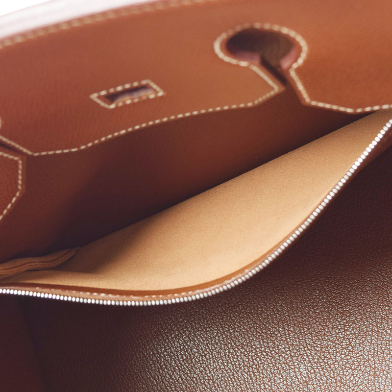 HERMES エルメス バーキン 35 ノワゼット パラジウム金具 □G刻印(2003年頃) ユニセックス リセ ハンドバッグ ABランク 中古 銀蔵