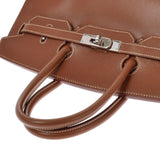 HERMES エルメス バーキン 35 ノワゼット パラジウム金具 □G刻印(2003年頃) ユニセックス リセ ハンドバッグ ABランク 中古 銀蔵