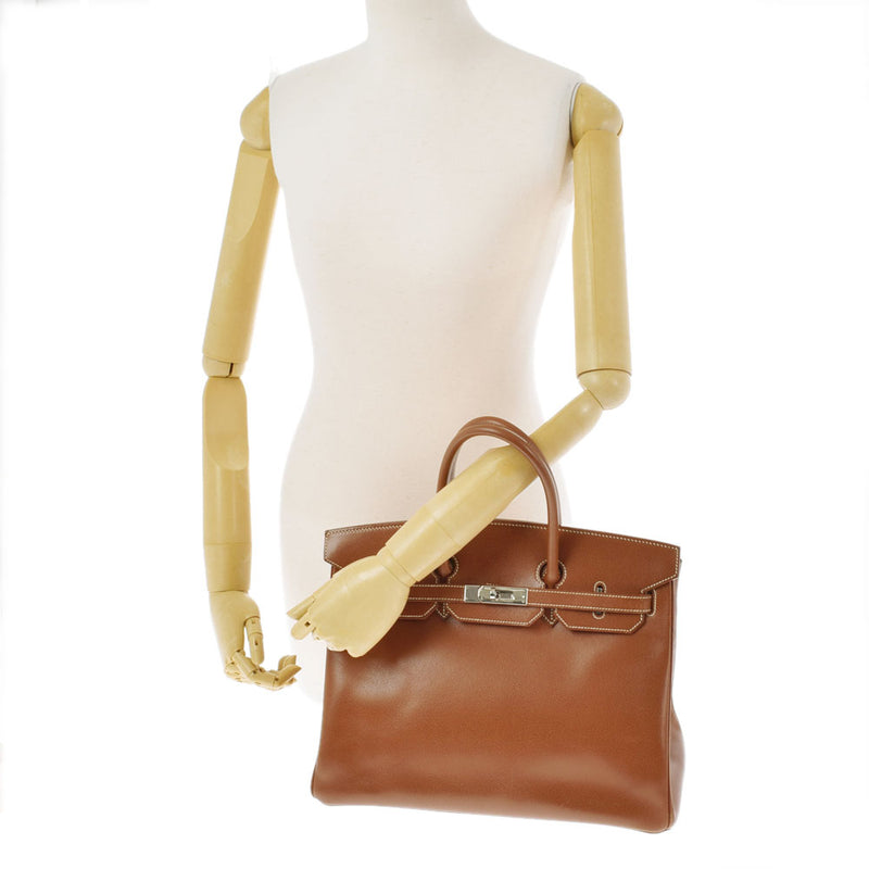 HERMES エルメス バーキン 35 ノワゼット パラジウム金具 □G刻印(2003年頃) ユニセックス リセ ハンドバッグ ABランク 中古 銀蔵