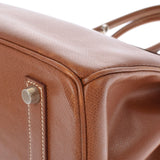 HERMES エルメス バーキン 35 ノワゼット パラジウム金具 □G刻印(2003年頃) ユニセックス リセ ハンドバッグ ABランク 中古 銀蔵