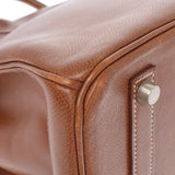 HERMES エルメス バーキン 35 ノワゼット パラジウム金具 □G刻印(2003年頃) ユニセックス リセ ハンドバッグ ABランク 中古 銀蔵