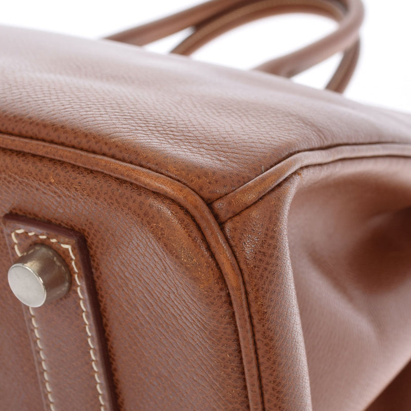 HERMES エルメス バーキン 35 ノワゼット パラジウム金具 □G刻印(2003年頃) ユニセックス リセ ハンドバッグ ABランク 中古 銀蔵