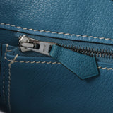 HERMES エルメス バーキン35 ブルージーン パラジウム金具 □F刻印(2002年頃) ユニセックス トゴ ハンドバッグ ABランク 中古 銀蔵