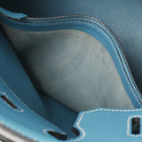 HERMES エルメス バーキン35 ブルージーン パラジウム金具 □F刻印(2002年頃) ユニセックス トゴ ハンドバッグ ABランク 中古 銀蔵