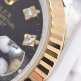 ROLEX Rolex Datejust 10P diamond 69173G Ladies YG/SS Watch Automatic Black Dial A Rank Used Ginzo