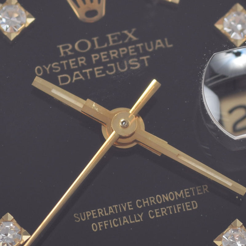 ROLEX ロレックス デイトジャスト 10Pダイヤ 69173G レディース YG/SS 腕時計 自動巻き 黒文字盤 Aランク 中古 銀蔵