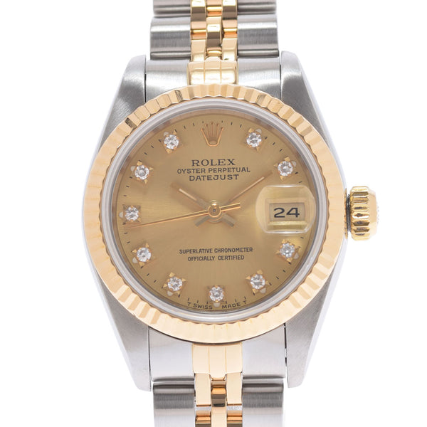 ROLEX Rolex Datejust 10P Diamond 69173G Ladies YG/SS Watch Automatic Champagne Dial A Rank used Ginzo