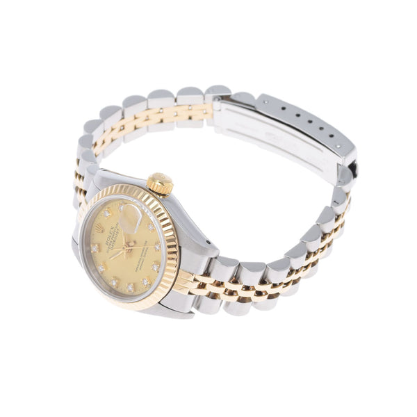 ROLEX Rolex Datejust 10P Diamond 69173G Ladies YG/SS Watch Automatic Champagne Dial A Rank used Ginzo