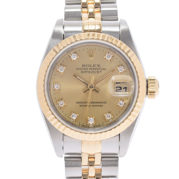 ROLEX Rolex Datejust 10P Diamond 69173G Ladies YG/SS Watch Automatic Champagne Dial A Rank used Ginzo