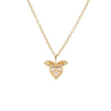 [Summer Selection] Ginzo Used CHRISTIAN DIOR [Christian Dior] Heart Ribbon Motif Diamond Necklace/K18YG Ladies
