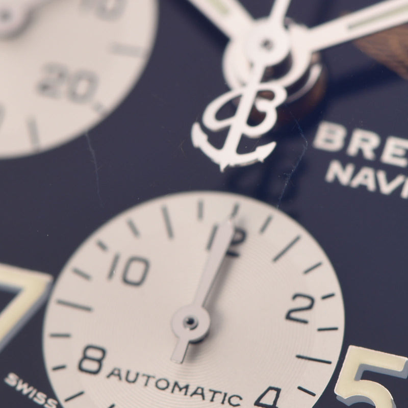 Breitling Breitling Old Navi Timer A13322男士SS手表自动黑色表盘置于使用Ginzo