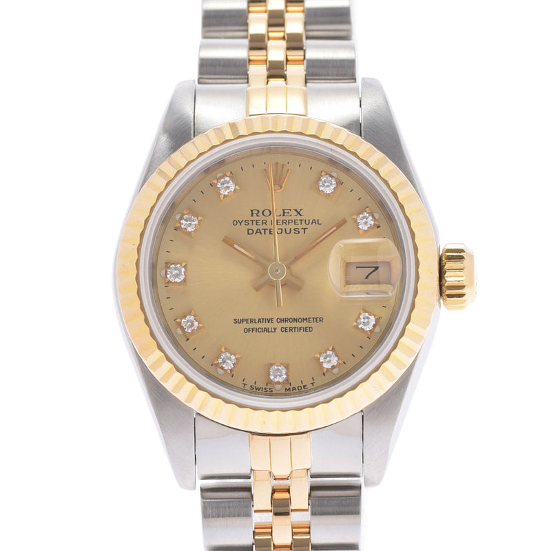 ROLEX Rolex Datejust 10P Diamond 69173G Ladies YG/SS Watch Automatic Champagne Dial A Rank used Ginzo