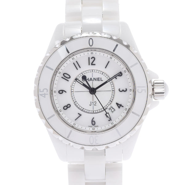 CHANEL Chanel J12 33mm H0968 Boys White Ceramic/SS Watch Quartz White Dial A Rank Used Ginzo