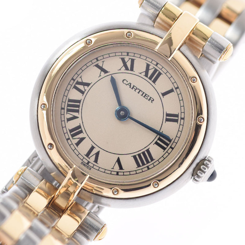 Cartier Cartier Pan Tail Vandome 2 Row SM Size Ladies YG/SS Watch Quartz Ivory Dial A Rank Used Ginzo