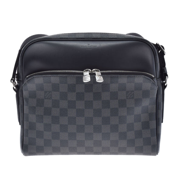 LOUIS VUITTON ルイヴィトン ダミエ グラフィット デイトンPM 黒/グレー N41408 メンズ ダミエグラフィットキャンバス ショルダーバッグ Aランク 中古 銀蔵