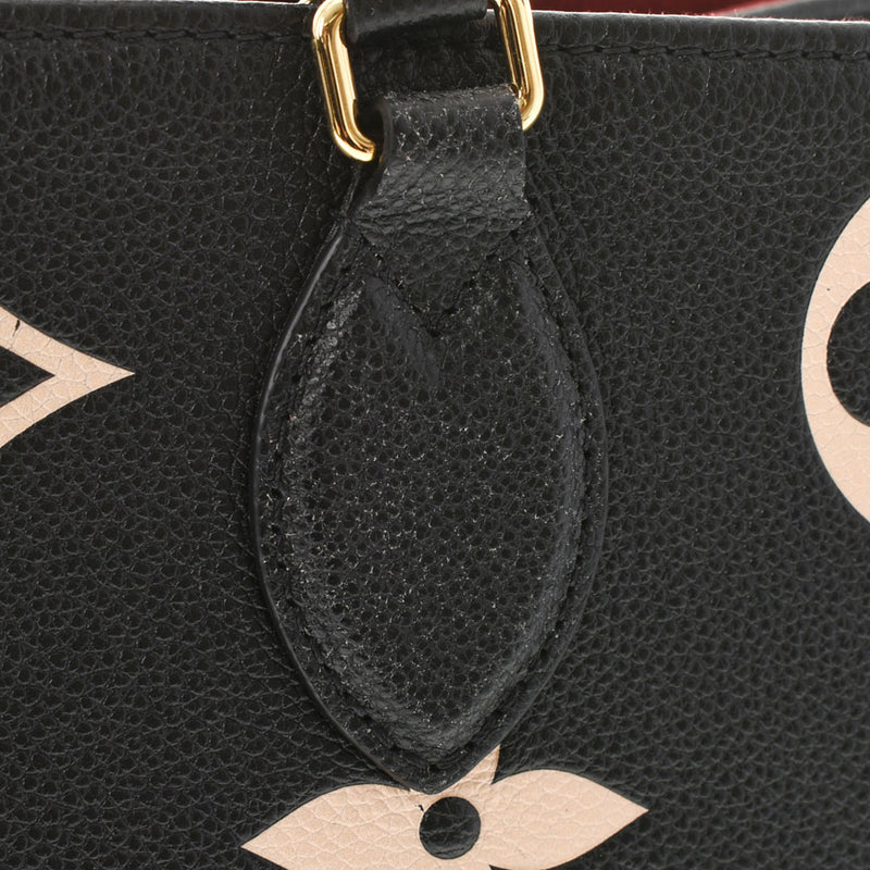 LOUIS VUITTON Louis Vuitton Monogram Amplant Onzago MM 2WAY Black/Beige M45495 Unisex Leather Tote Bag AB Rank used Ginzo
