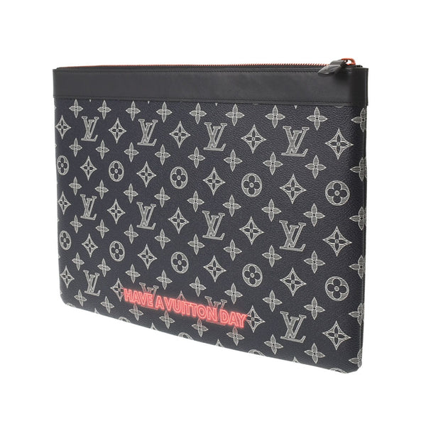 LOUIS VUITTON Louis Vuitton Up Side Down Pochette Apolo Navy M62905 Men's Leather Clutch Bag A Rank used Ginzo