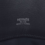 HERMES Hermes Sack Ebu MM Black Silver Bracket □ I engraved (around 2005) Unisex Leather Canvas Handbag AB Rank Used Ginzo