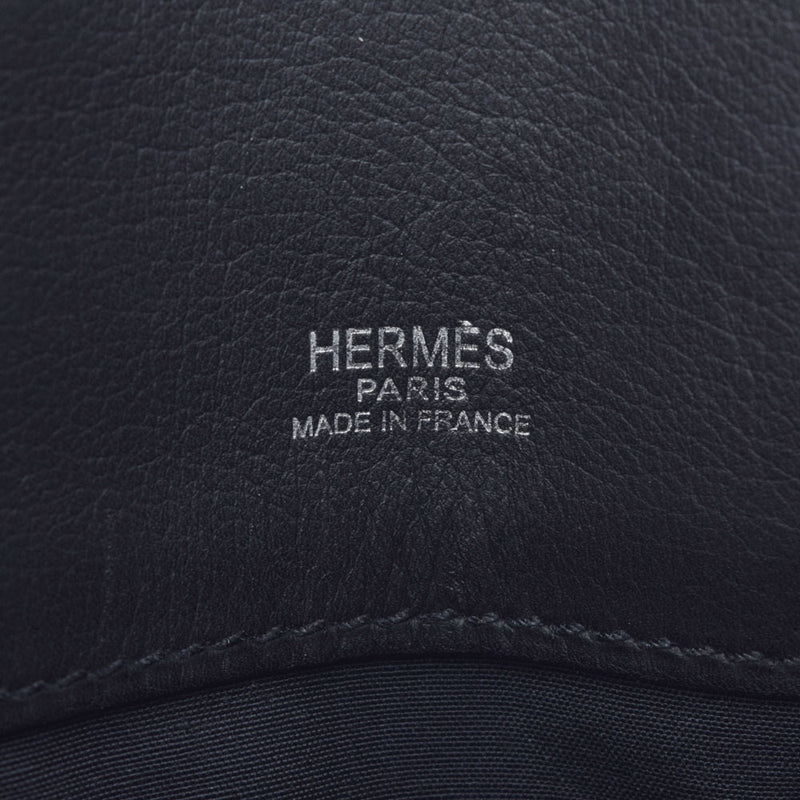 HERMES エルメス サックイブー MM 黒 シルバー金具 □I刻印(2005年頃) ユニセックス レザー キャンバス ハンドバッグ ABランク 中古 銀蔵