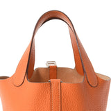 HERMES エルメス ピコタンロック PM  オレンジ シルバー金具 □M刻印(2009年頃) レディース トリヨンクレマンス ハンドバッグ Bランク 中古 銀蔵