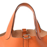 HERMES エルメス ピコタンロック PM  オレンジ シルバー金具 □M刻印(2009年頃) レディース トリヨンクレマンス ハンドバッグ Bランク 中古 銀蔵