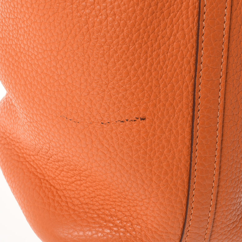 HERMES エルメス ピコタンロック PM  オレンジ シルバー金具 □M刻印(2009年頃) レディース トリヨンクレマンス ハンドバッグ Bランク 中古 銀蔵
