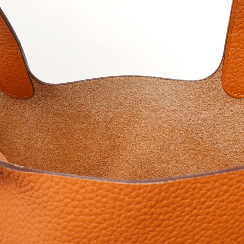 HERMES エルメス ピコタンロック PM  オレンジ シルバー金具 □M刻印(2009年頃) レディース トリヨンクレマンス ハンドバッグ Bランク 中古 銀蔵