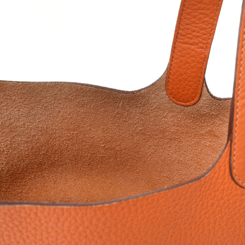 HERMES エルメス ピコタンロック PM  オレンジ シルバー金具 □M刻印(2009年頃) レディース トリヨンクレマンス ハンドバッグ Bランク 中古 銀蔵