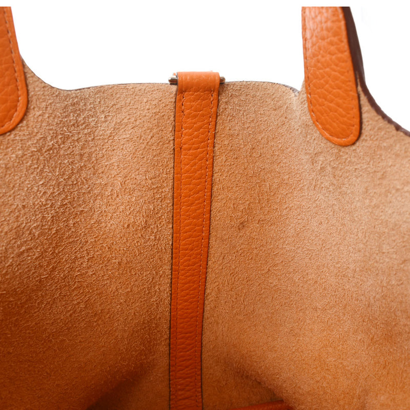 HERMES エルメス ピコタンロック PM  オレンジ シルバー金具 □M刻印(2009年頃) レディース トリヨンクレマンス ハンドバッグ Bランク 中古 銀蔵