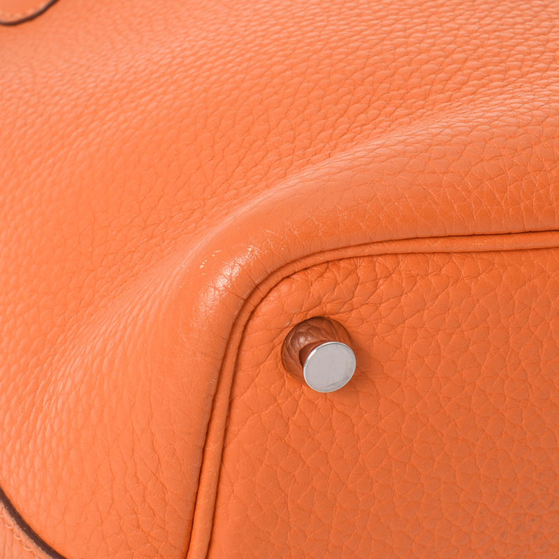 HERMES Hermes Picotan Lock PM Orange Silver Bracket □ M engraved (around 2009) Ladies Toryon Lemance Handbag B Rank used Ginzo
