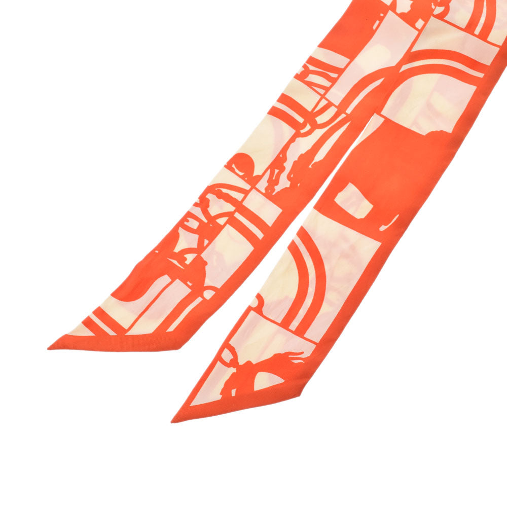 エルメス ツイリー BRIDES DE GALA 式典用馬勒 オレンジ エルメスツイリー 旧タグ BRIDES DE GALA / 式典用馬勒 オレンジ