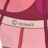 HERMES エルメス ツイリー 旧タグ 幾何学花柄 ピンク レディース シルク100％ スカーフ ABランク 中古 銀蔵