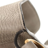 Gucci Gucci灰金色支架374249女士皮革肩袋，排名