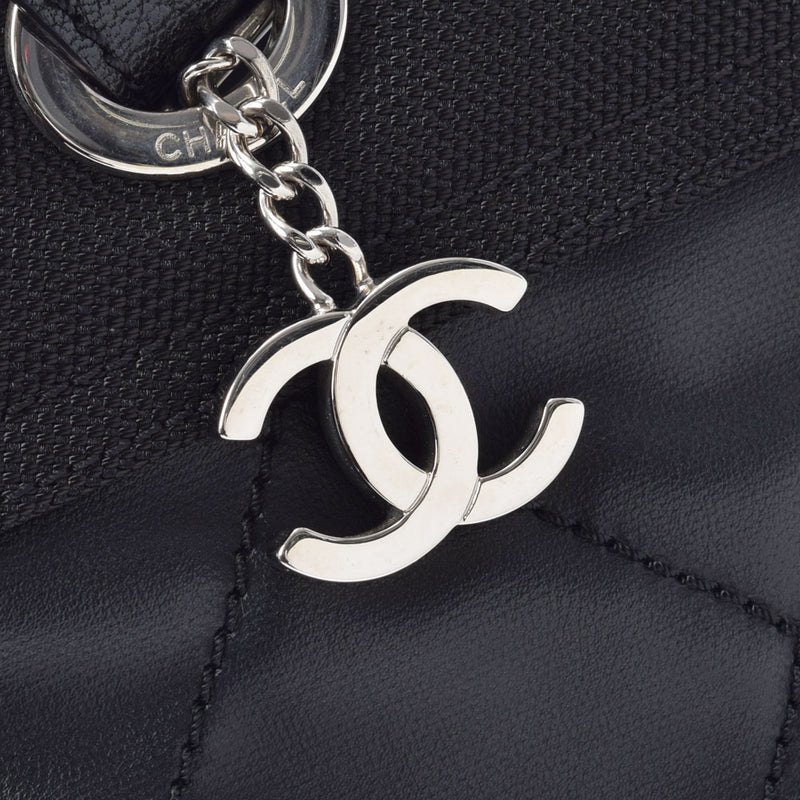 香奈儿香奈儿（Chanel Chanel）Paribialitz PM黑色银色支架女士皮革帆布手提袋A级二手Ginzo