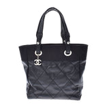 CHANEL Chanel Paribialitz PM Black Silver Bracket Ladies Leather Canvas Tote Bag A Rank used Ginzo