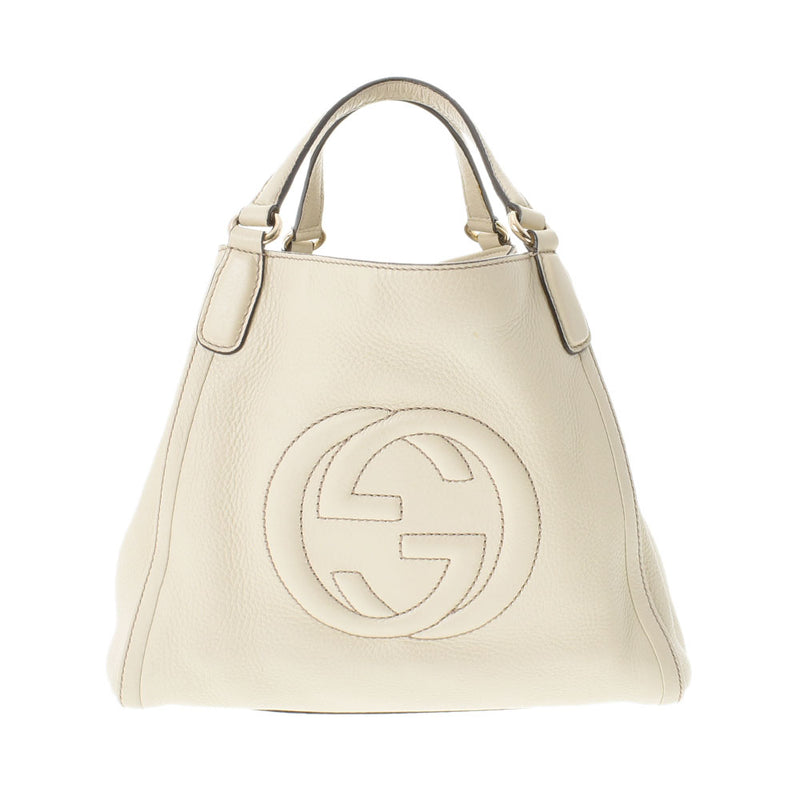 GUCCI グッチ ソーホー ２ＷＡＹトートバッグ アイボリー ゴールド金具 336751 レディース カーフ ショルダーバッグ Bランク 中古 銀蔵