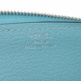 HERMES Hermes Azaploron Blue Ator Paladium Bracket X engraved (around 2016) Ladies Togo Long Wallet A Rank Used Ginzo