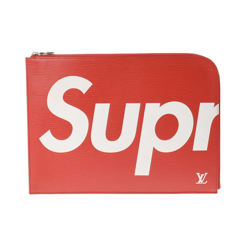 LOUIS VUITTON Louis Vuitton Epochet Jules GM Supreme Collaboration Red/White M67722 Men's Epireather Clutch Bag A Rank used Ginzo