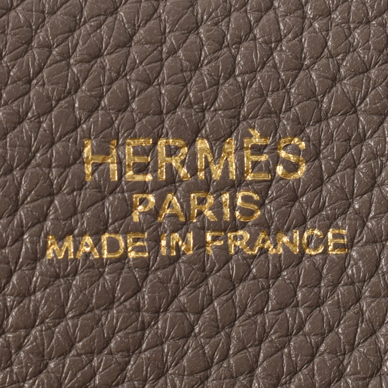 HERMES エルメス ドゥブルセンス 45 リバーシブル エタン/ヴェールグリス □P刻印(2012年頃) ユニセックス トリヨンクレマンス トートバッグ Aランク 中古 銀蔵