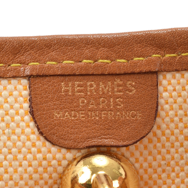 HERMES Hermes Vespa PM Ivory/Tea Gold Bracket □ A engraved (around 1997) Unisex Tarush Calf Shoulder Bag AB Rank Used Ginzo