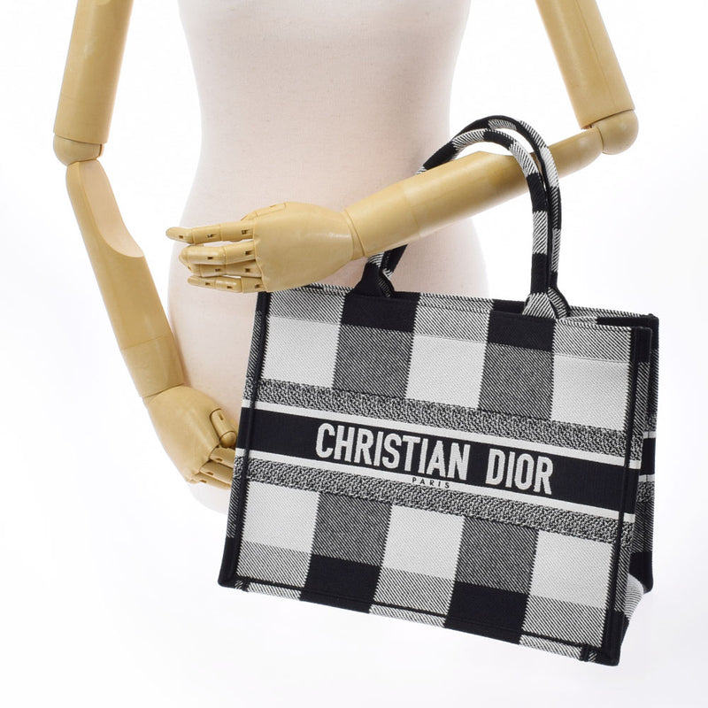 克里斯蒂安·迪奥（Christian dior Christian Dior）书籍手提袋白色/黑人女士帆布手袋二手Ginzo