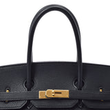 HERMES エルメス バーキン35 黒 ゴールド金具 □G刻印(2003年頃) ユニセックス トゴ ハンドバッグ ABランク 中古 銀蔵