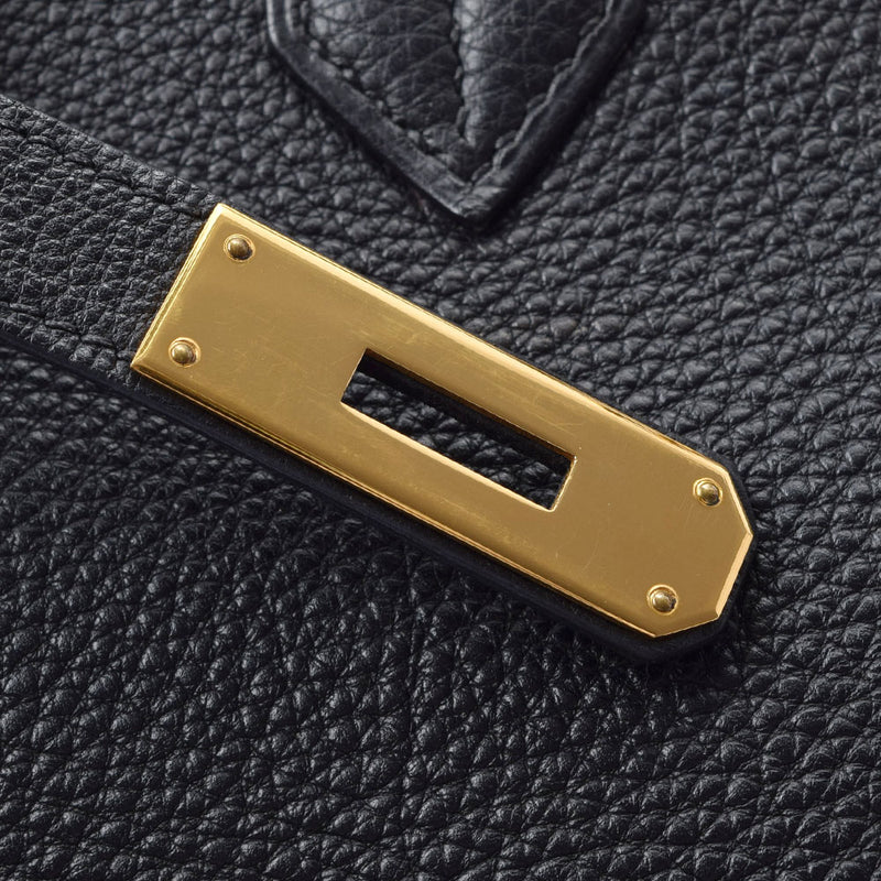 HERMES エルメス バーキン35 黒 ゴールド金具 □G刻印(2003年頃) ユニセックス トゴ ハンドバッグ ABランク 中古 銀蔵