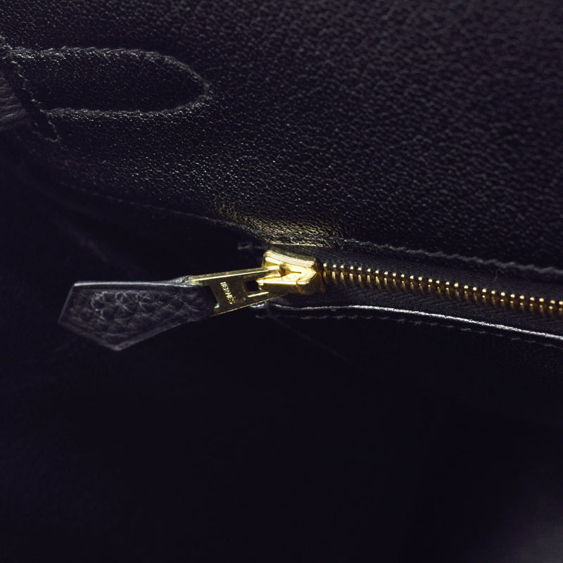 HERMES エルメス バーキン35 黒 ゴールド金具 □G刻印(2003年頃) ユニセックス トゴ ハンドバッグ ABランク 中古 銀蔵