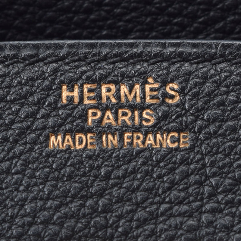 爱马仕爱马仕（Hermes Hermes Birkin）35黑色金支架□g雕刻（2003年左右）中性戈多手提包AB级使用Ginzo