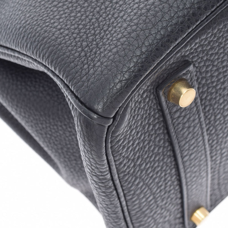 HERMES エルメス バーキン35 黒 ゴールド金具 □G刻印(2003年頃) ユニセックス トゴ ハンドバッグ ABランク 中古 銀蔵