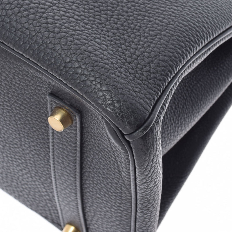 HERMES エルメス バーキン35 黒 ゴールド金具 □G刻印(2003年頃) ユニセックス トゴ ハンドバッグ ABランク 中古 銀蔵