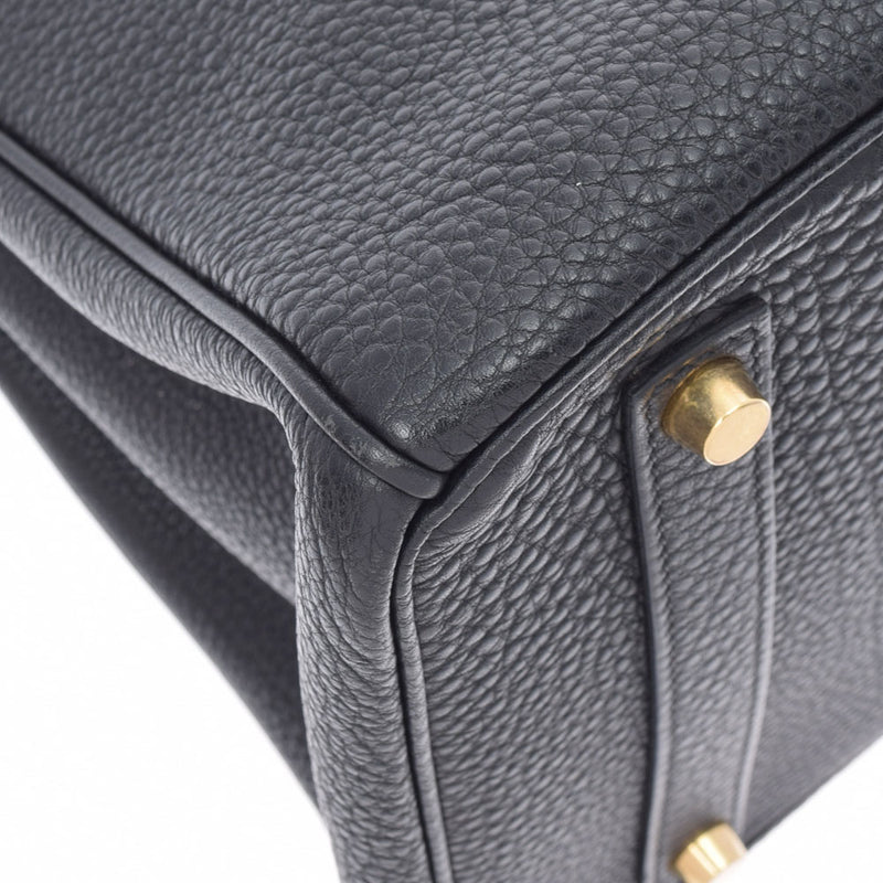 HERMES エルメス バーキン35 黒 ゴールド金具 □G刻印(2003年頃) ユニセックス トゴ ハンドバッグ ABランク 中古 銀蔵
