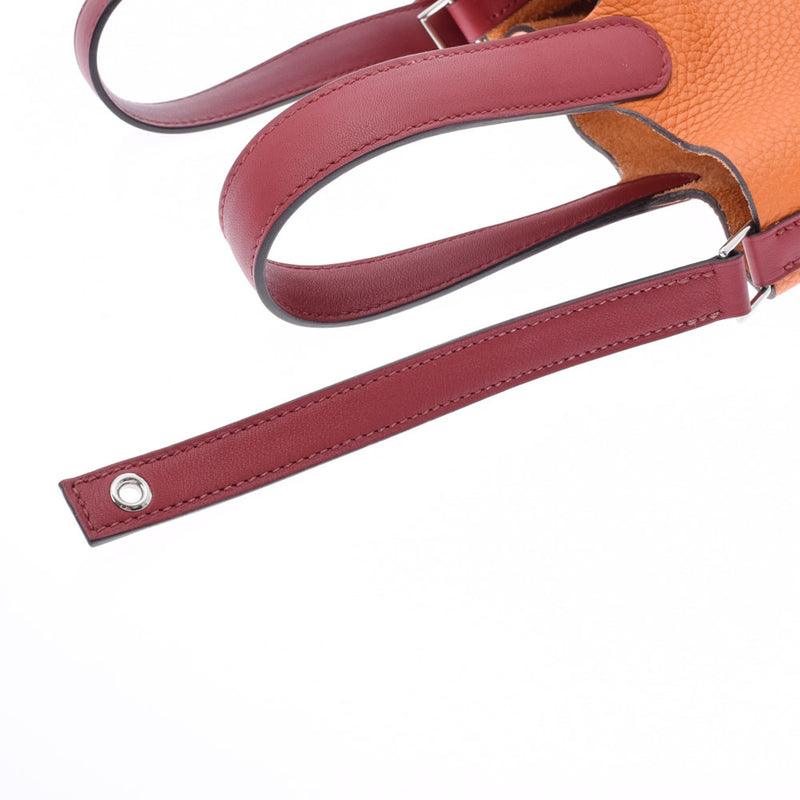 HERMES エルメス ピコタンロックタッチ PM オレンジ/ルージュグレナ X刻印(2016年頃) レディース トリヨンクレマンス スイフト ハンドバッグ Aランク 中古 銀蔵